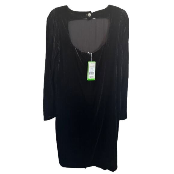 BODEN Women's Velvet Open Back Mini Dress Size 6 Black - Picture 4 of 11